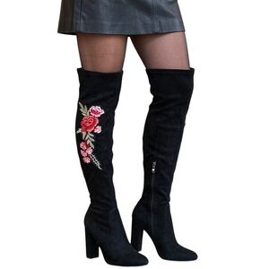 Steve Madden Mozee Embroidered Over-The-Knee Boots - NWOT